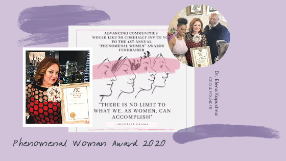 The Dr. Bryant Foundation Honored Dr. Elena Kapustina, CEO and Founder of Iris Healing®, With Their Annual “Phenomenal Woman Award”